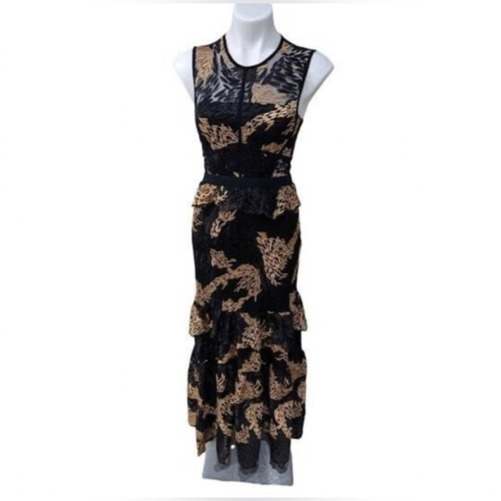 Three Floor Black and gold dress